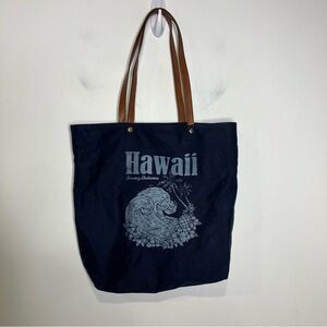 Tommy Bahama Hawaii tote bag navy blue white waves‎ tropical shoulder bag canvas